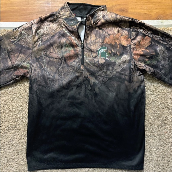 Colosseum Men’s Lg Black Mossy Oak Spartan Logo 1/4 Zip Like New - Picture 9 of 12